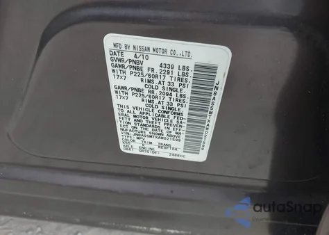 2010 Nissan Rogue Sl из США, поврежденный, VIN JN8AS5MTXAW021599